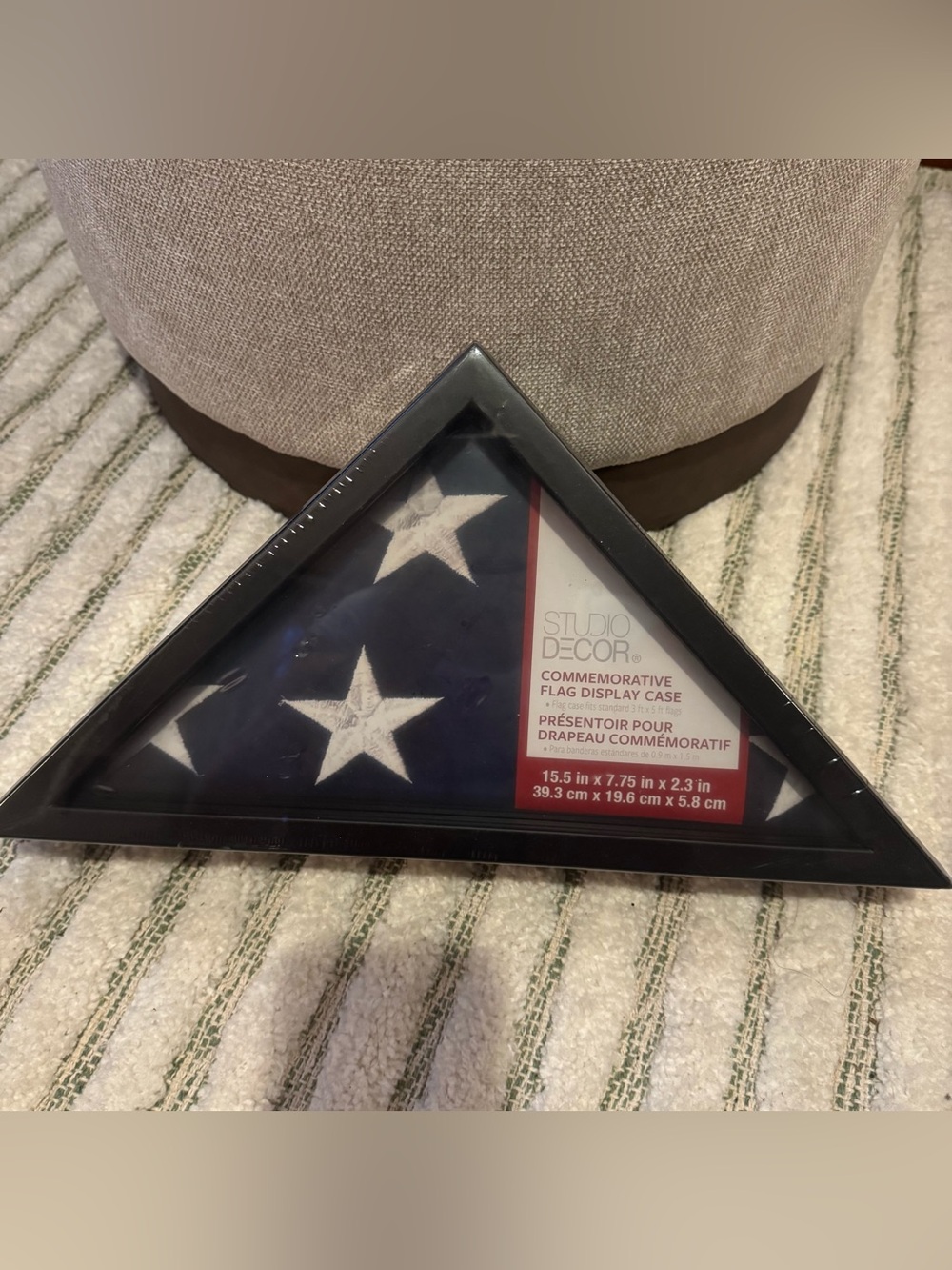 Studio Decor Commemorative Flag Display Case - Black - Fits 3x5 Flags NEW